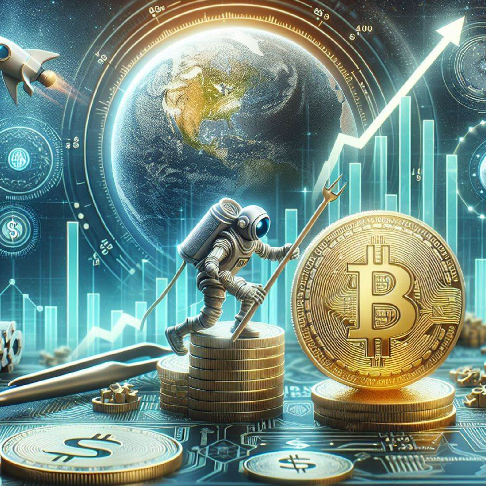 A crypto astronaut and bitcoin