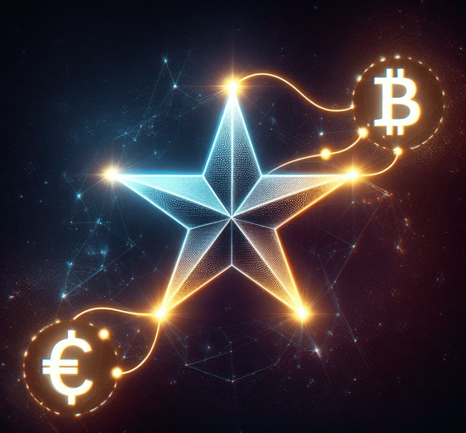 Consider a captivating thumbnail featuring a stylized star (representing Stellar) with a trail of interconnected currency symbols (USD, EUR, BTC) leading toward it.